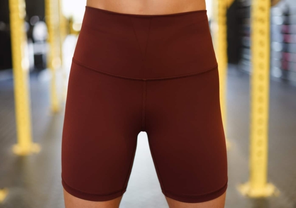 6 Inch Womens Performance Shorts Maroon Front