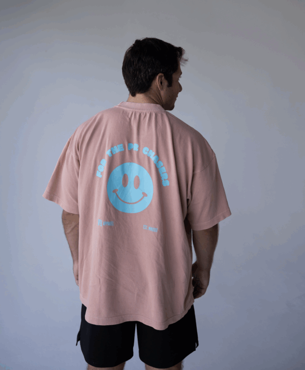 For The Chasers T Shirt Coral : Aqua back