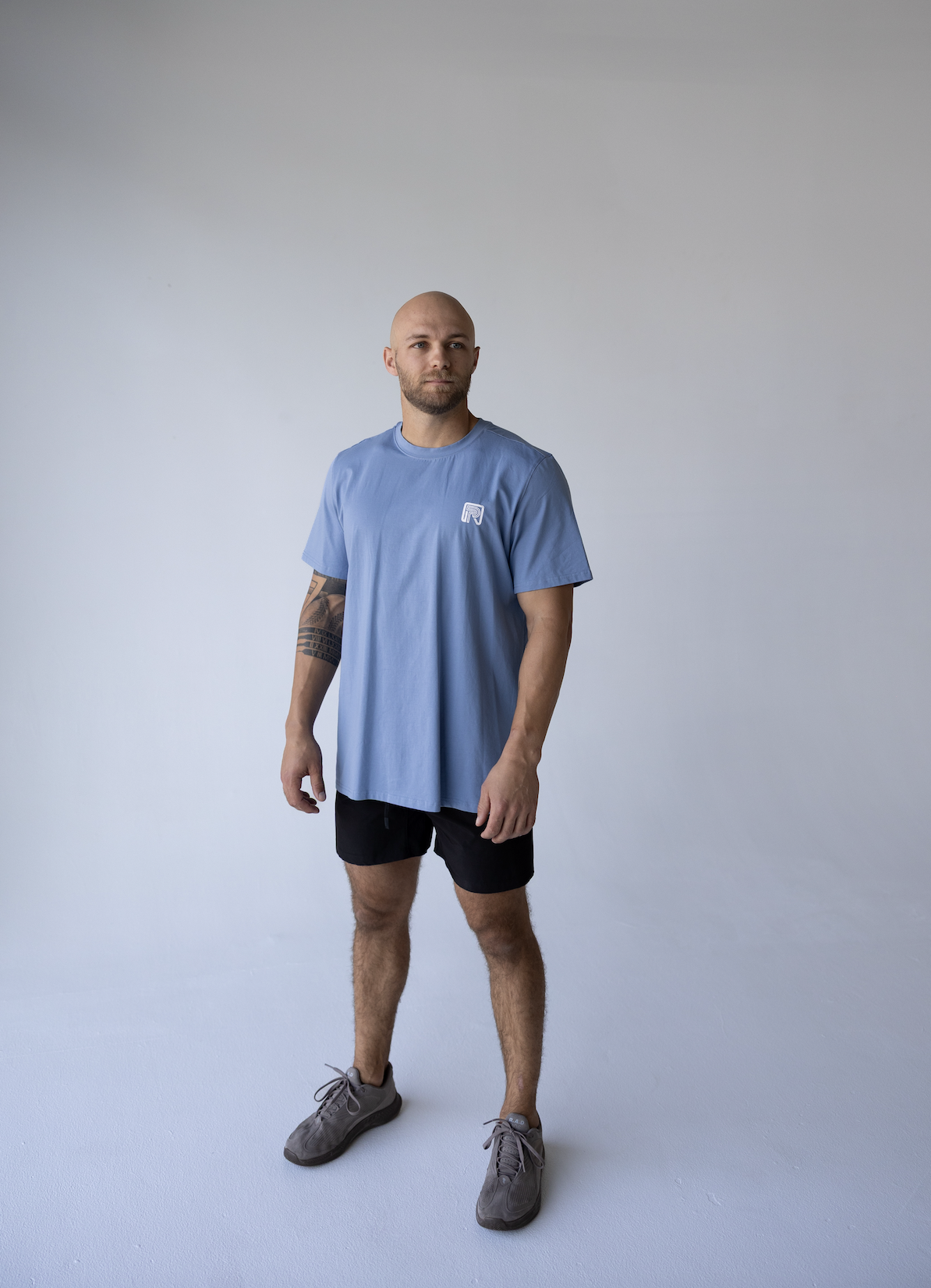 The Daily Trainer PRformance Cotton Fabric Oversize Unisex Tee, Blue 1