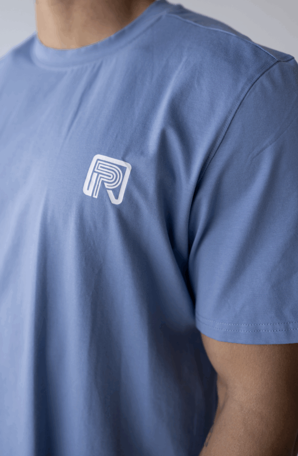 The Daily Trainer PRformance Cotton Fabric Oversize Unisex Tee, Blue 2