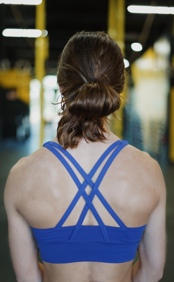 The Lifestyle Sports Bra Purple Back