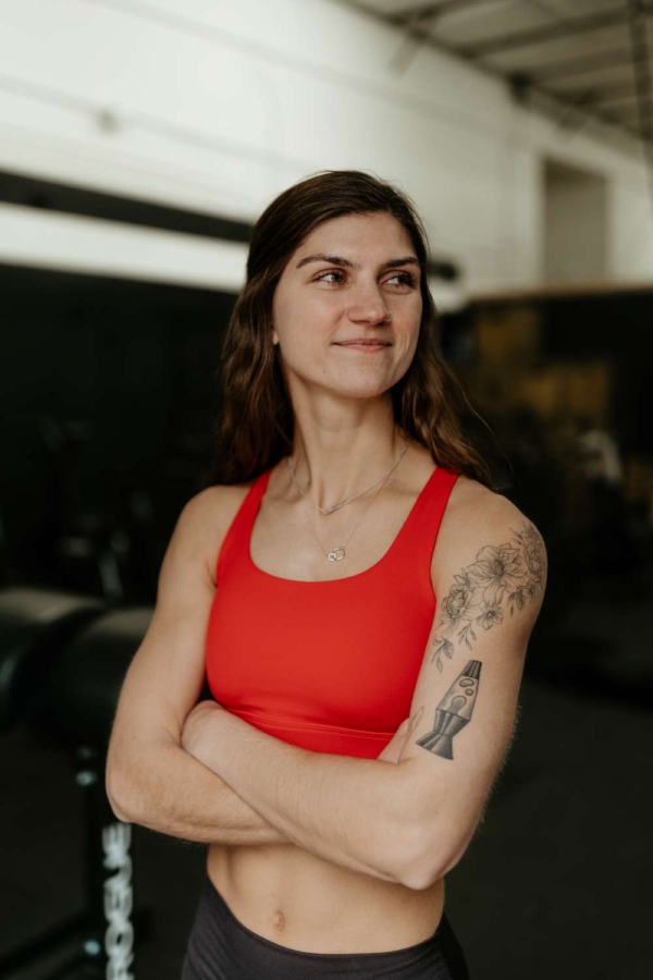 core sports bra red 1