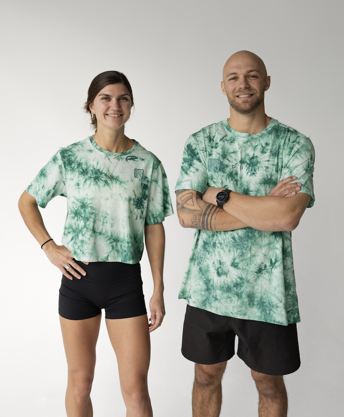 emerald wash tie dye t shirt duo