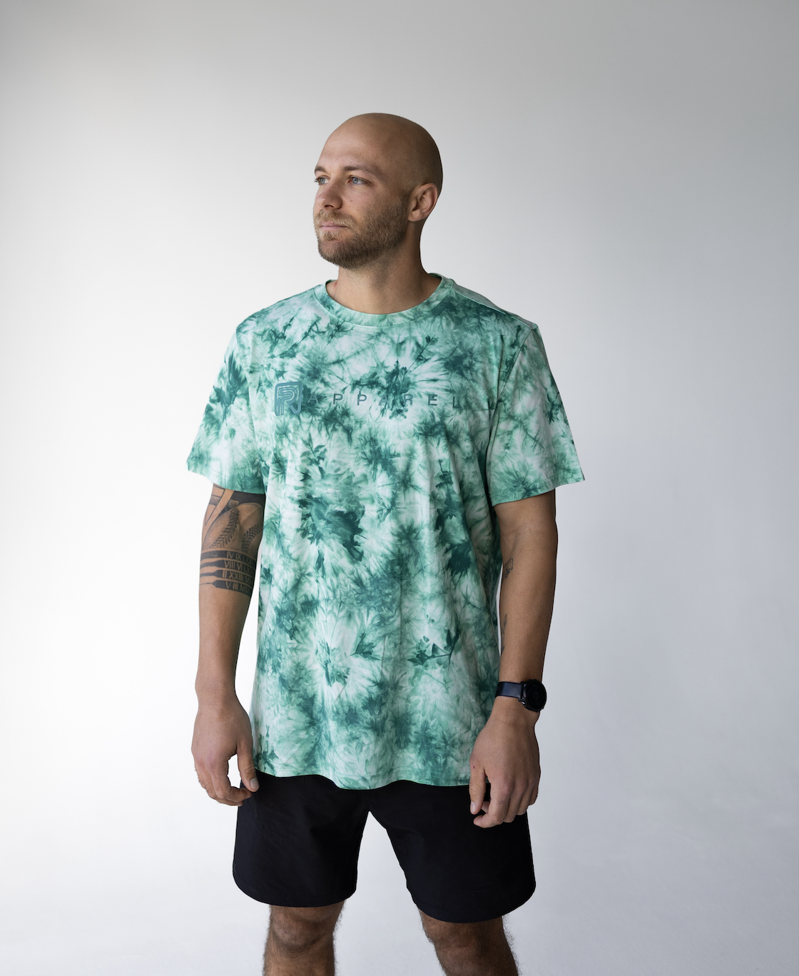 emerald wash tie dye t shirt front