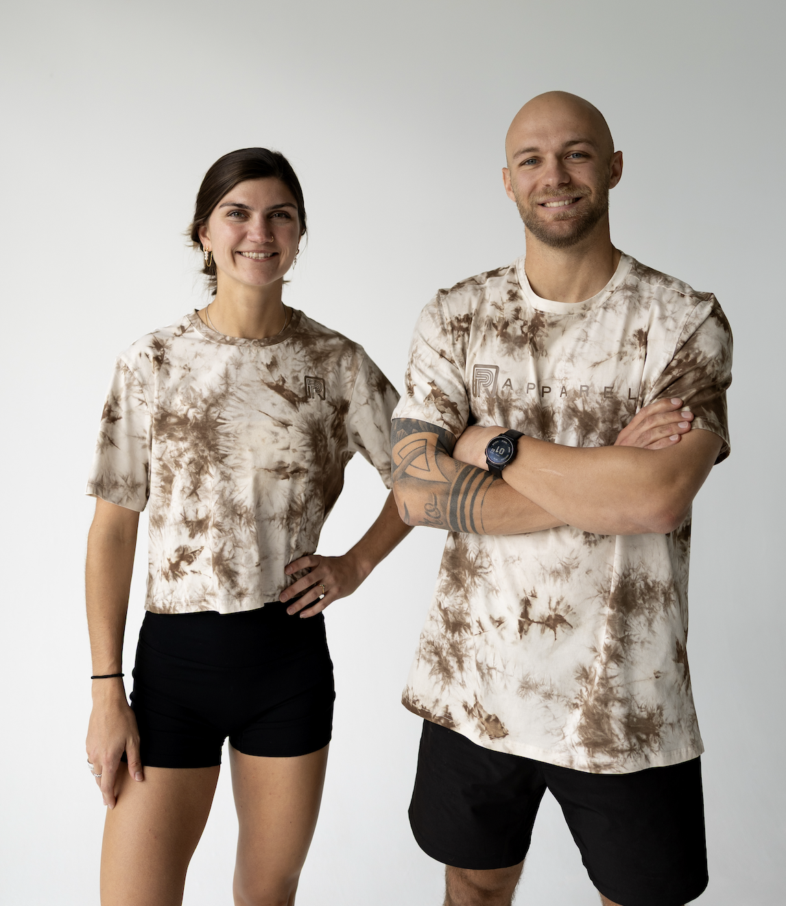 espresso tie dye crop tee duo